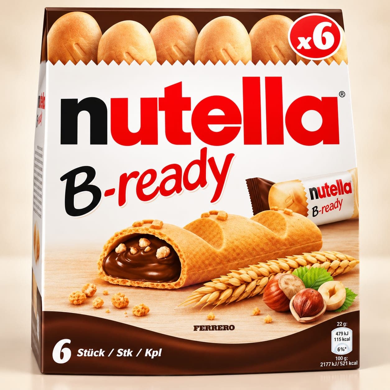 Вафли Nutella B-ready фундук 1